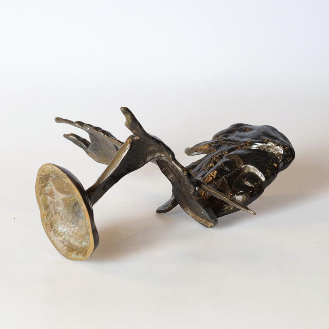 Swedish A Couple of Antique Decorative Figurine Two Metal Musician Sculptures Home Decor For Sale