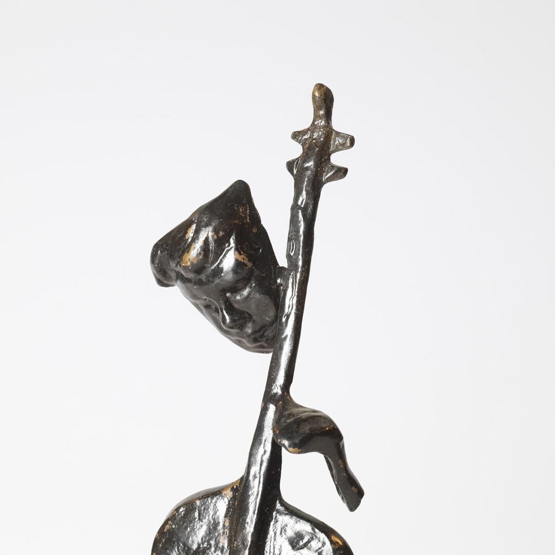 A Couple of Antique Decorative Figurine Two Metal Musician Sculptures Home Decor For Sale 1