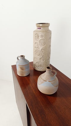 A Couple of Vintage Italian Jars / Vases in Rough Ceramic By Bucci, 70s