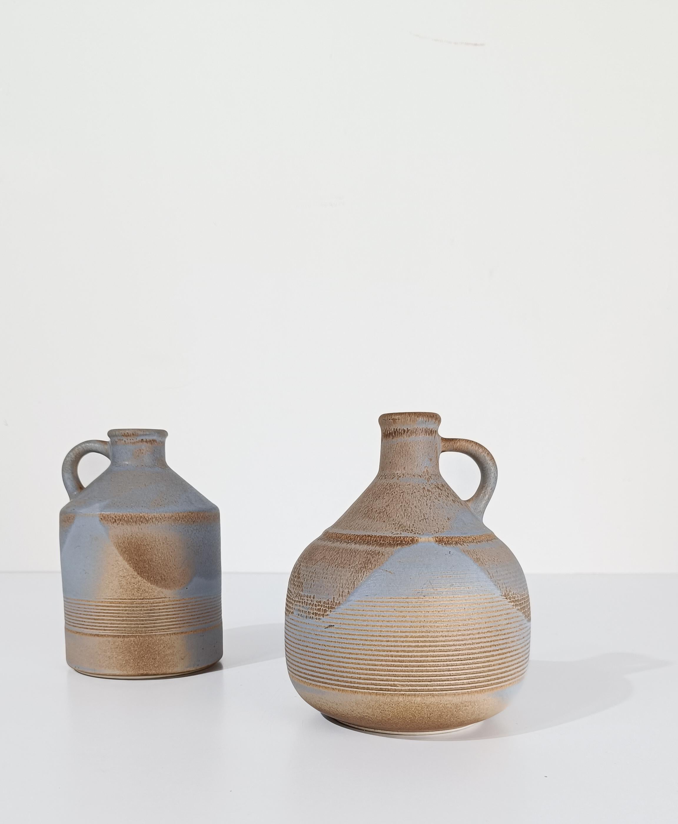 Una coppia di vasi italiani d'epoca in ceramica grezza di Bucci, anni '70 in vendita 2