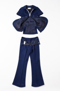 A Courrèges Hyperbole Jersey Navy Trouser Suit - France Circa 1972