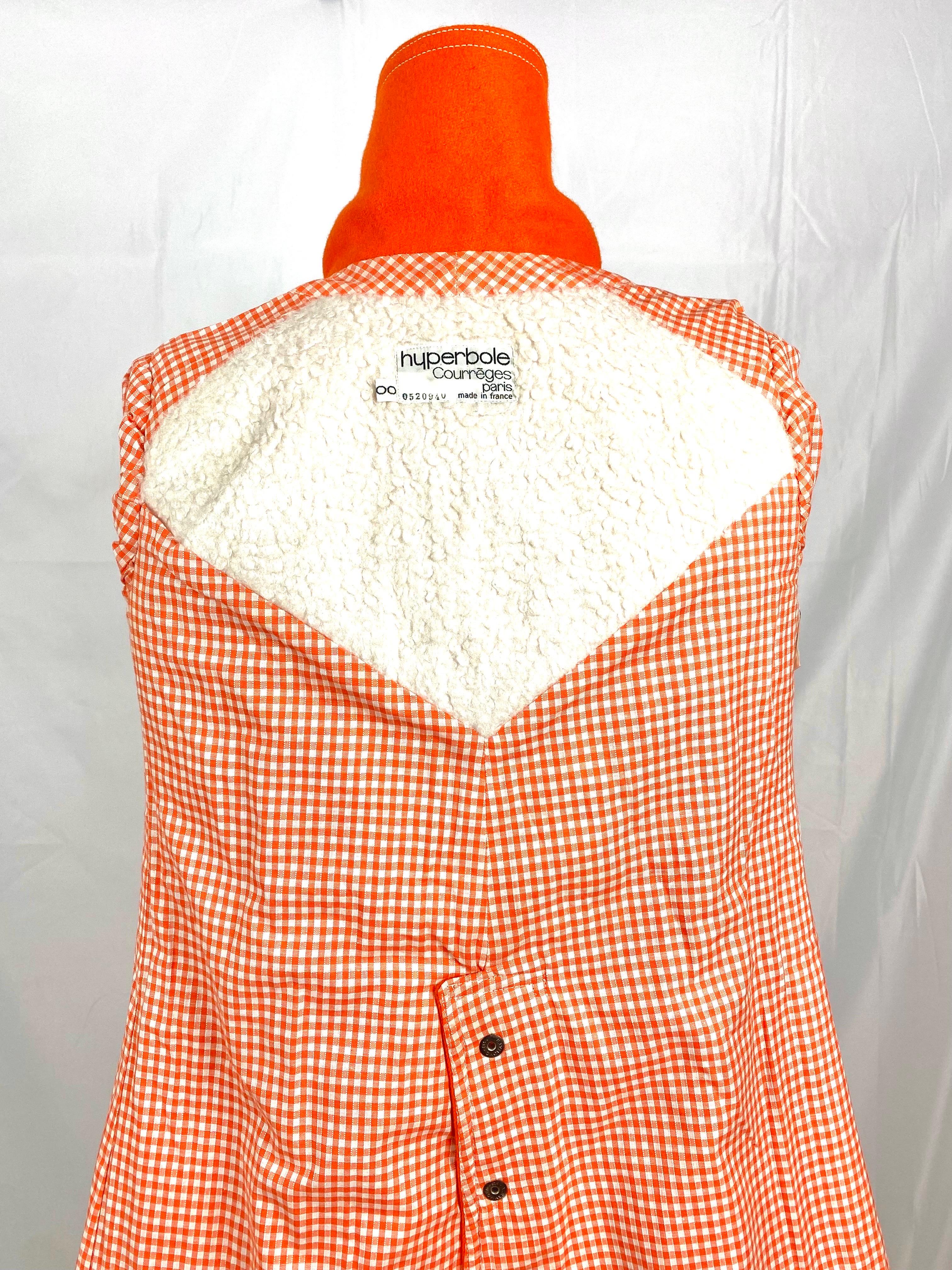 A. Courréges Hyperbole wool orange trouser suit from 1970 For Sale 5