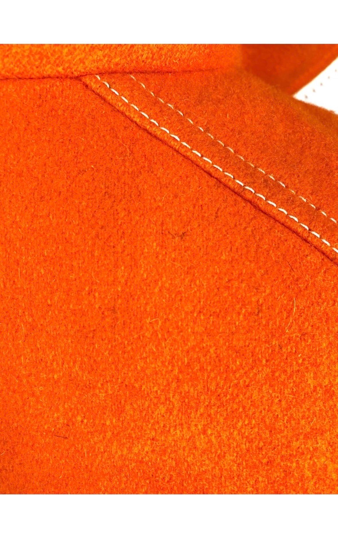 A. Courréges Hyperbole wool orange trouser suit from 1970 For Sale 12