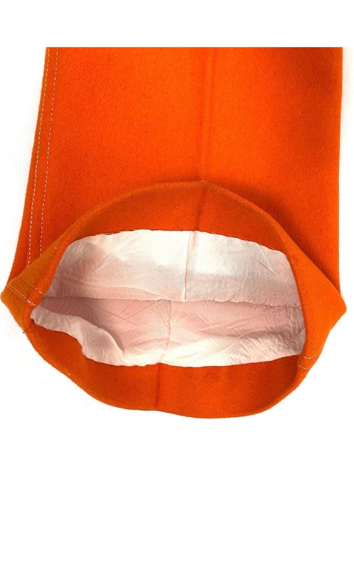 A. Courréges Hyperbole wool orange trouser suit from 1970 For Sale 15