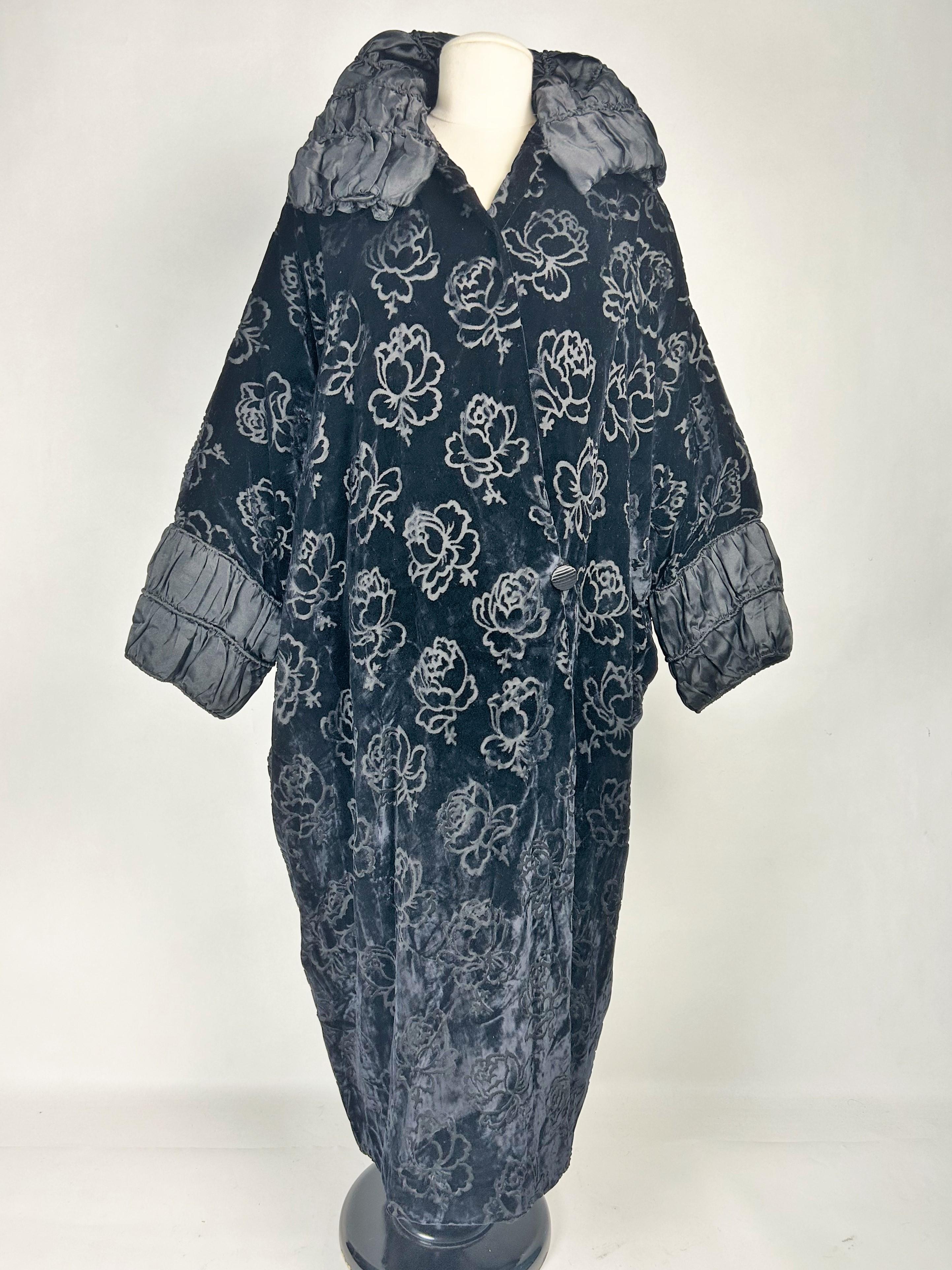Cappotto da opera in velluto nero Couture di Worth in velluto - Parigi C.1930-1935 in vendita 6