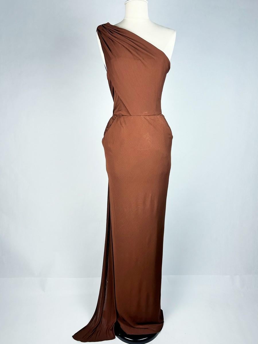 Brown A Couture Evening dress by Maison Paquin/Antonio Del Castillo - France C. 1949 For Sale