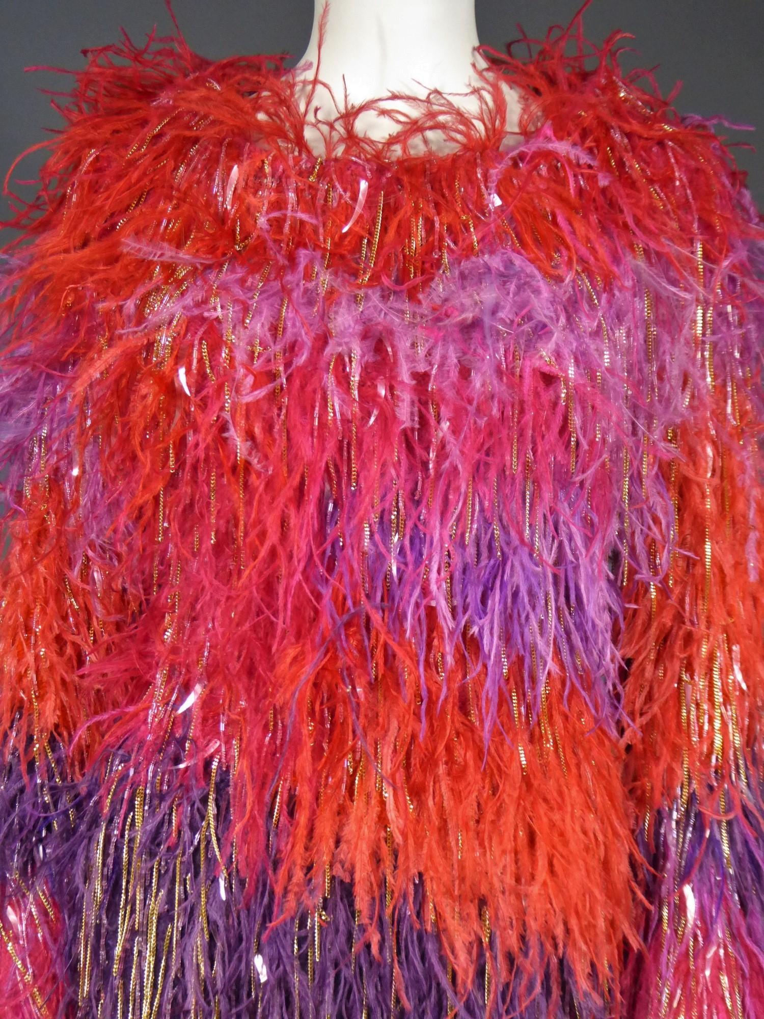 Pink A Couture Givenchy Tunic in Mohair and Ostrich Feathers - Fall Winter 2002 