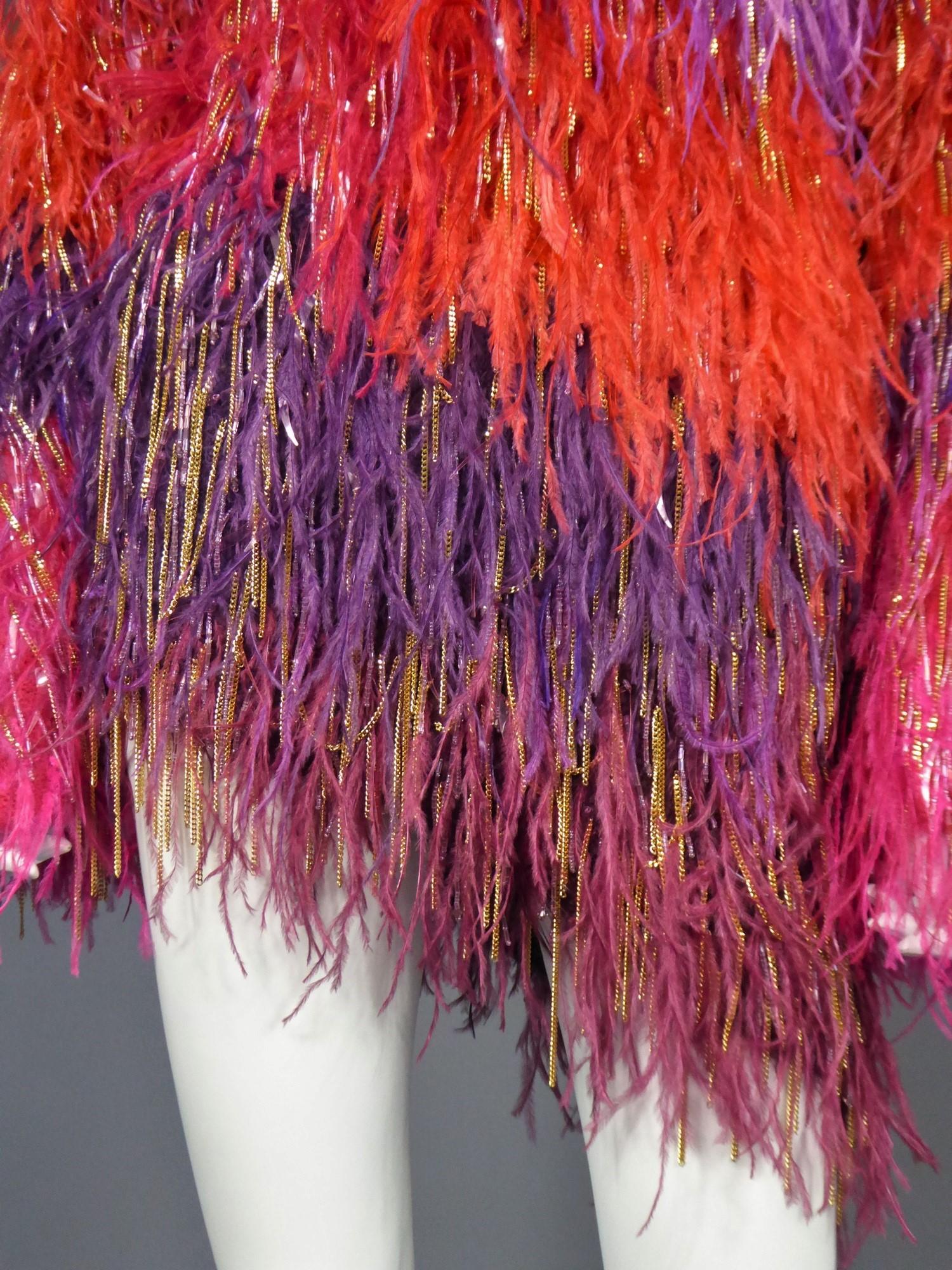 A Couture Givenchy Tunic in Mohair and Ostrich Feathers - Fall Winter 2002  In Excellent Condition In Toulon, FR