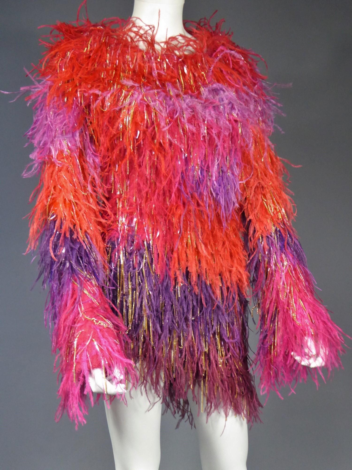 Women's A Couture Givenchy Tunic in Mohair and Ostrich Feathers - Fall Winter 2002 