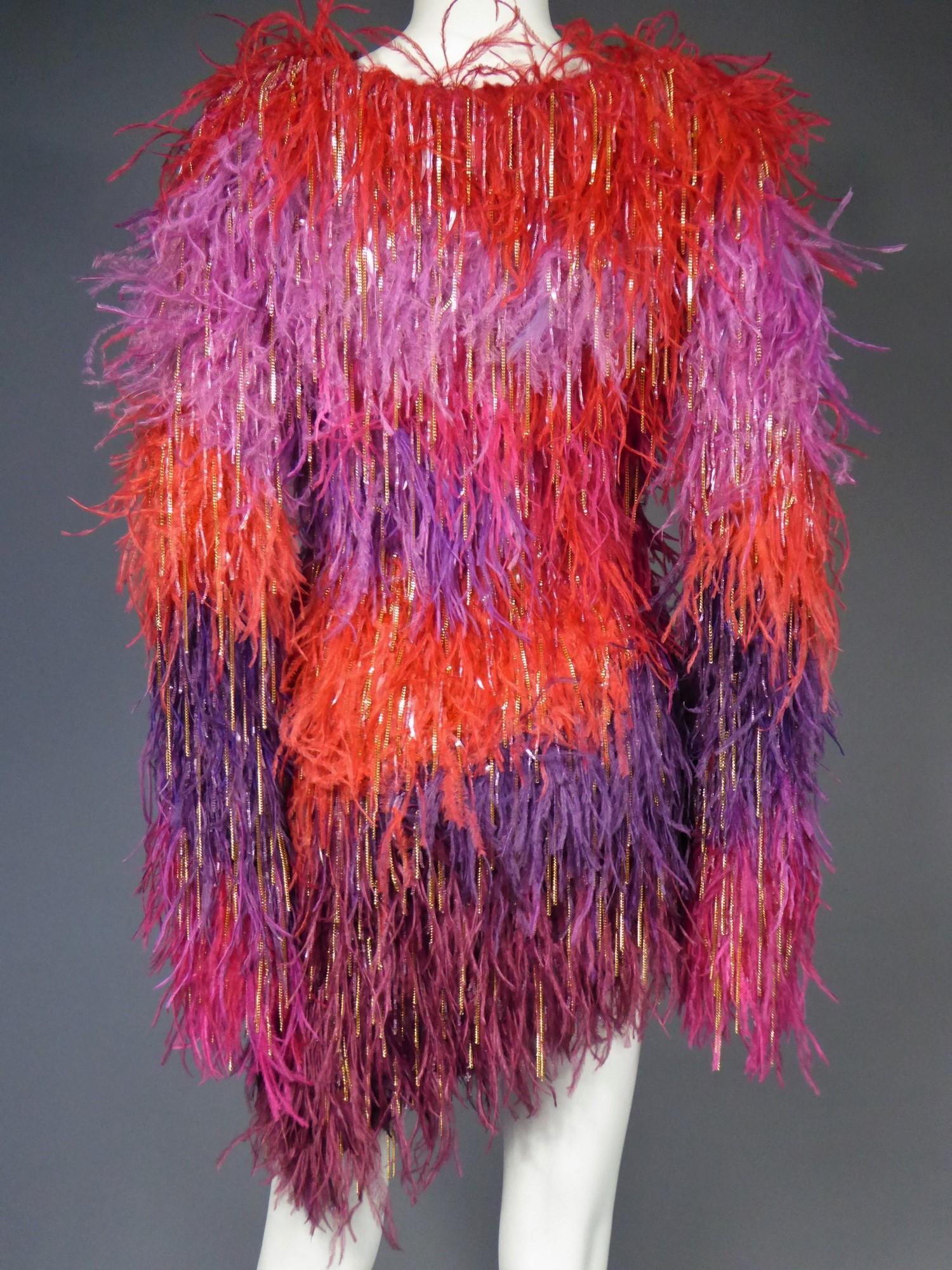 A Couture Givenchy Tunic in Mohair and Ostrich Feathers - Fall Winter 2002  1