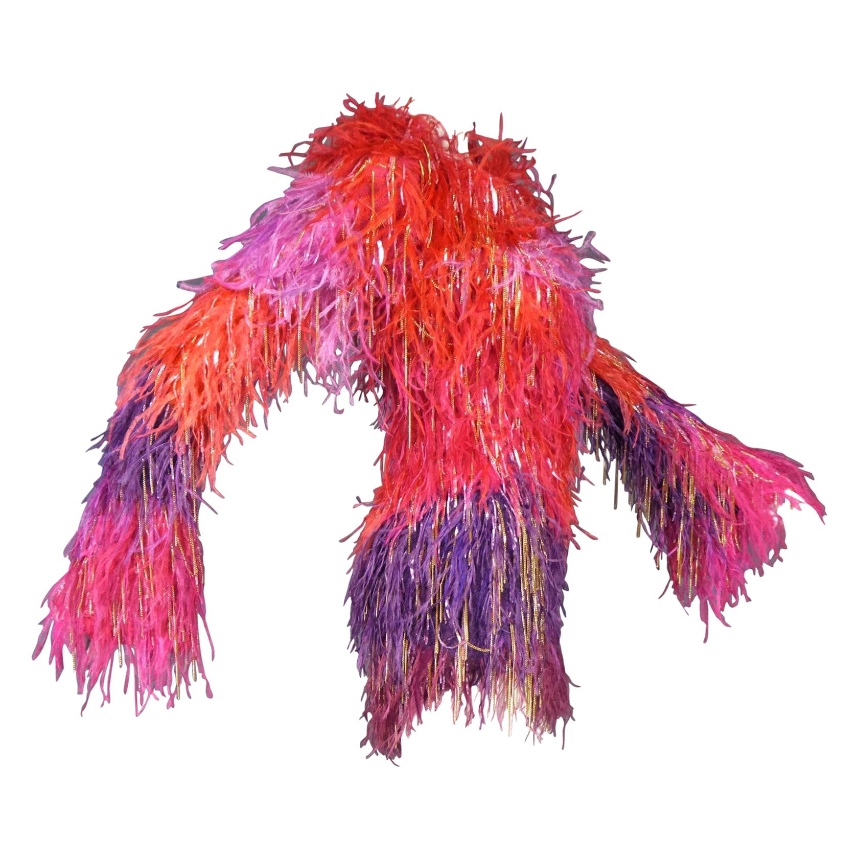 A Couture Givenchy Tunic in Mohair and Ostrich Feathers - Fall Winter 2002 