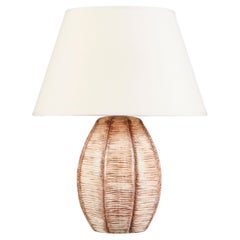 Cream Gadrooned Art Pottery Lamp