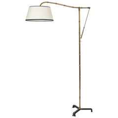 "A crémaillère" Bronze Floor Lamp, Jacques Adnet, Compagnie des Arts français