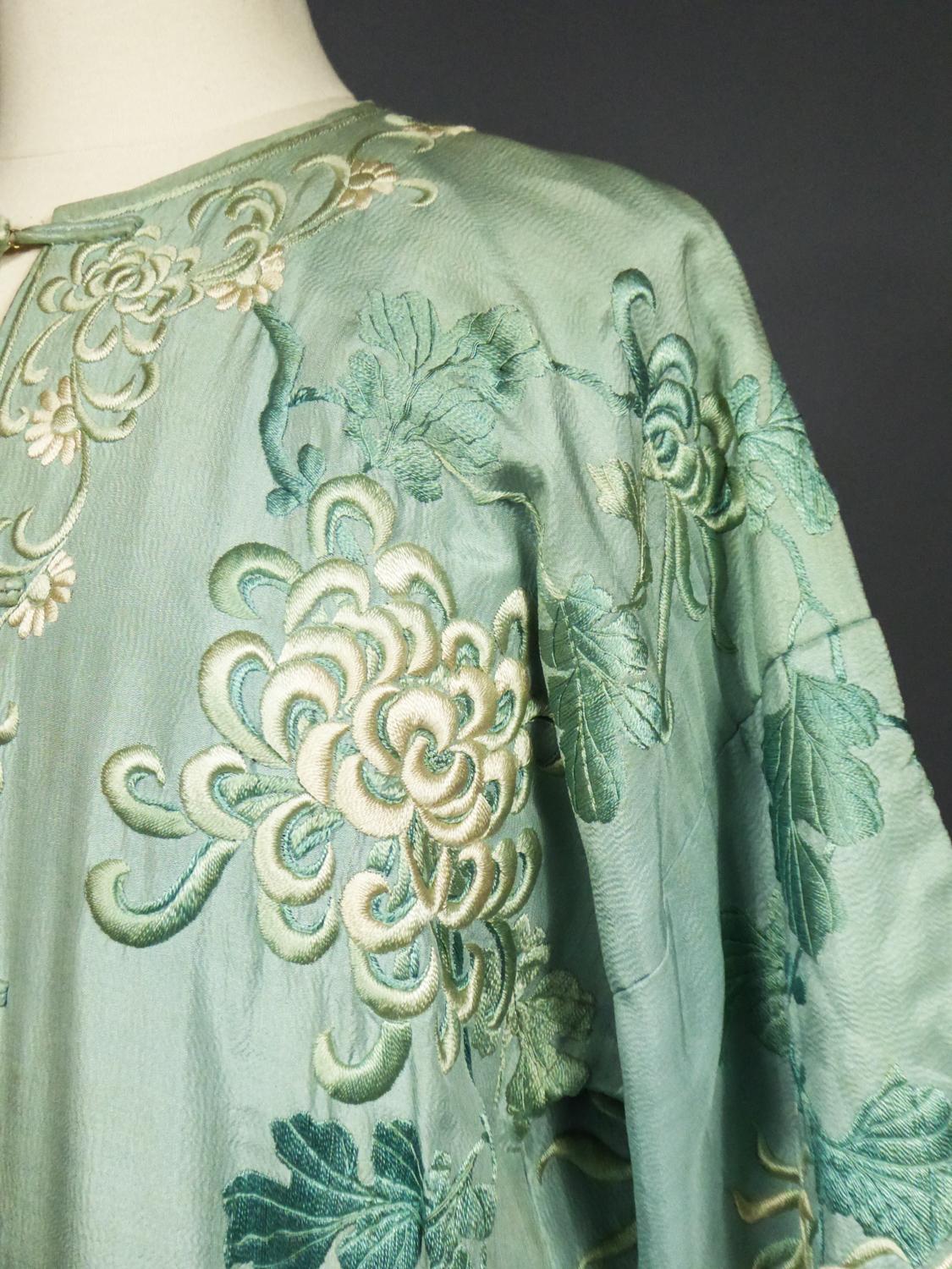 A Crepe Silk Embroidered Evening Japonese Coat for Europe Circa 1920 7