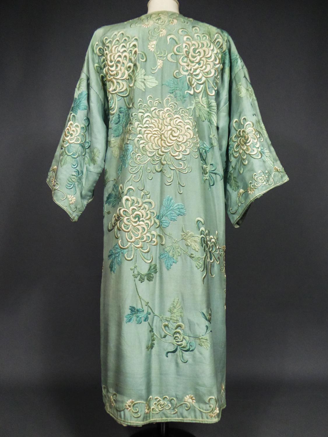 A Crepe Silk Embroidered Evening Japonese Coat for Europe Circa 1920 8