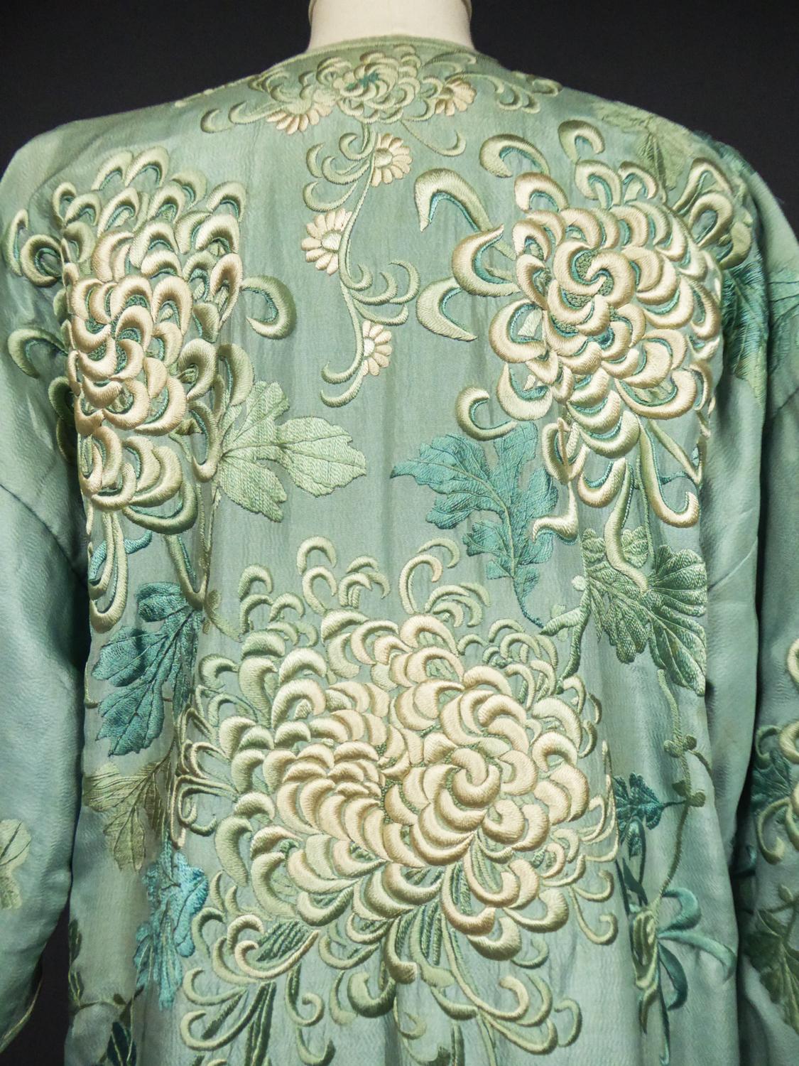 A Crepe Silk Embroidered Evening Japonese Coat for Europe Circa 1920 9