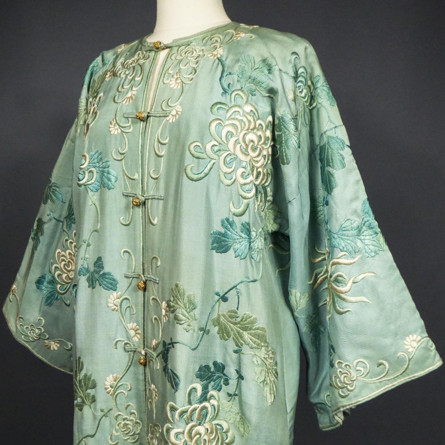 A Crepe Silk Embroidered Evening Japonese Coat for Europe Circa 1920 12