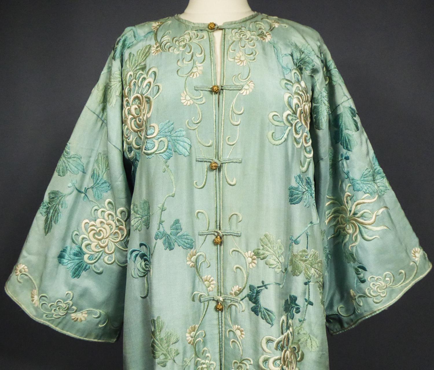 A Crepe Silk Embroidered Evening Japonese Coat for Europe Circa 1920 4