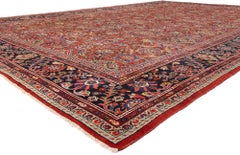 A Crimson Estate: Late 19th Century Persian Mahal Masterpiece of Noble Splendor