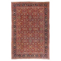 A Crimson Estate: Late 19th Century Persian Mahal Masterpiece of Noble Splendor