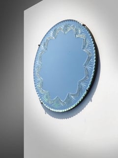 A Cristal ART-DECO NEOCLASSICAL Wall MIRROR, attr. to BACCARAT, France 1940