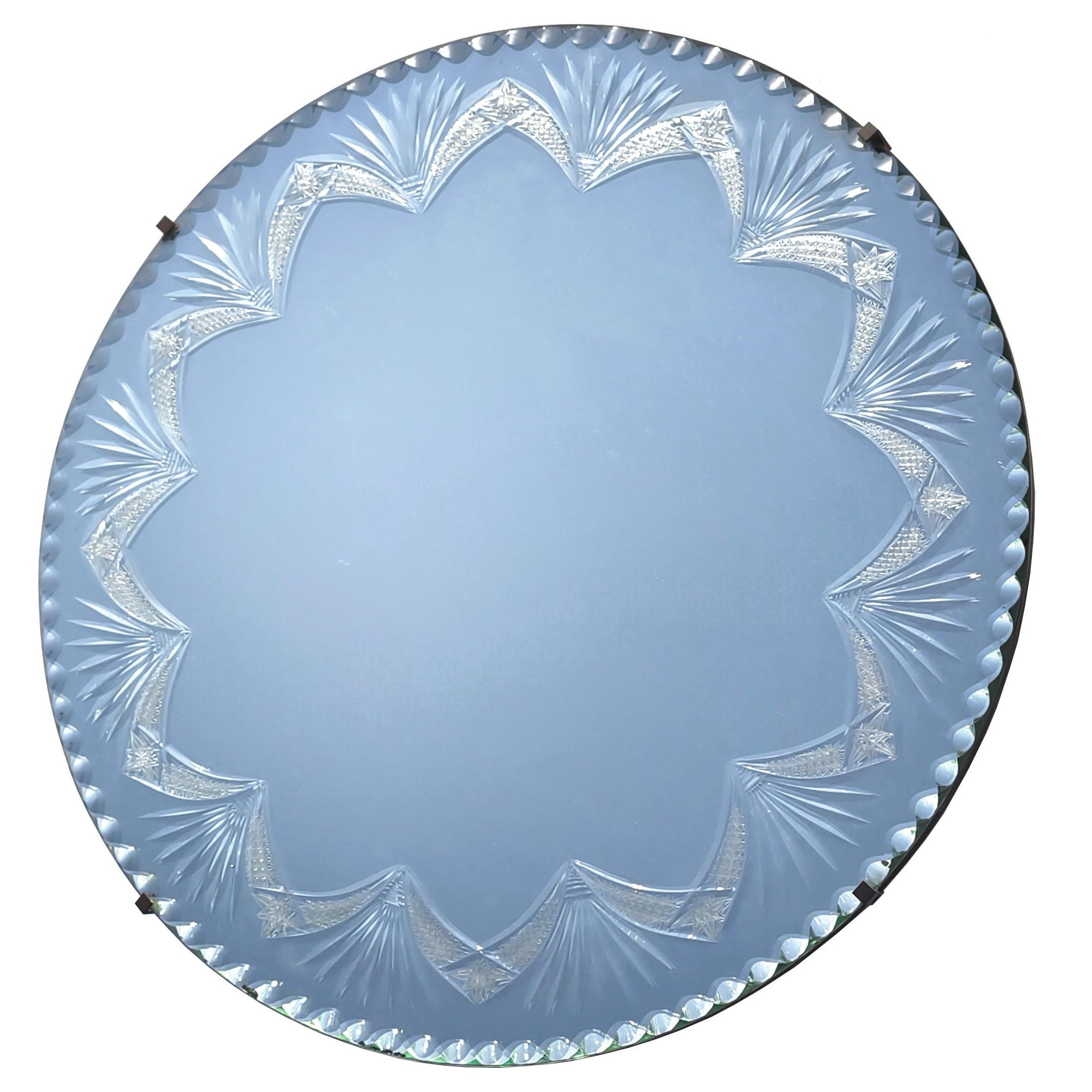 A Cristal ART-DECO NEOCLASSICAL Wall MIRROR, attr. to BACCARAT, France 1940 For Sale
