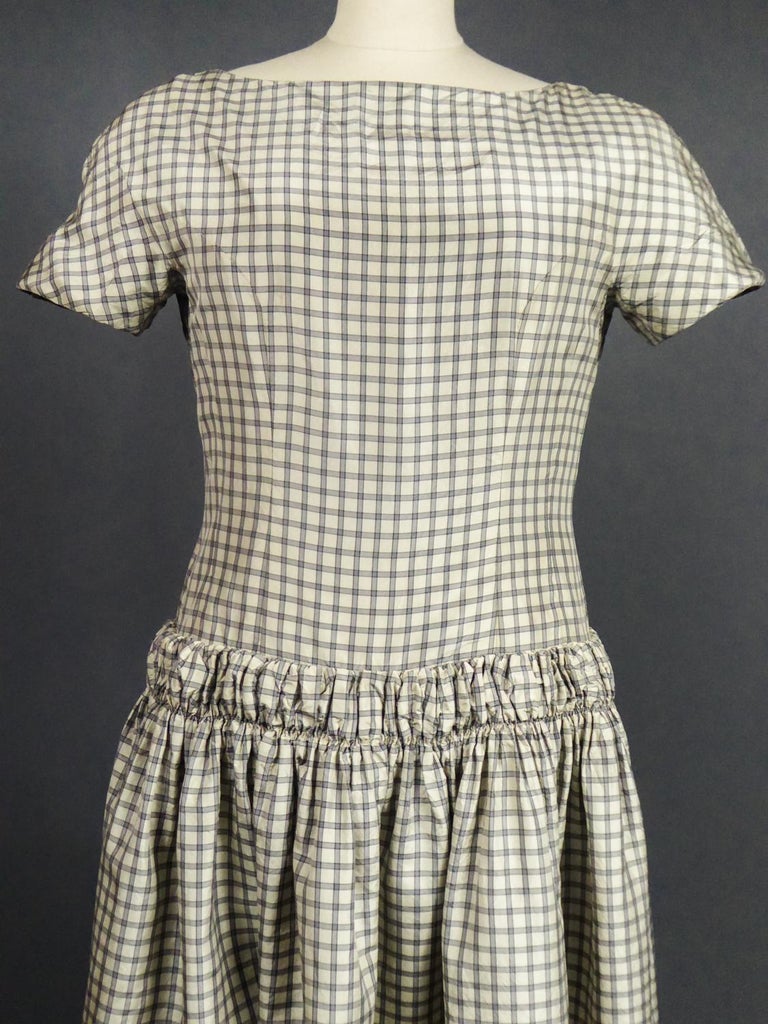 A Cristobal Balenciaga Couture Sac Dress in Plaid Taffeta n°55418 Circa  1958 at 1stDibs | sac suit