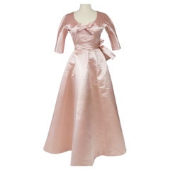 A Cristobal Balenciaga Couture Satin Ball Gown Numbered 61819
