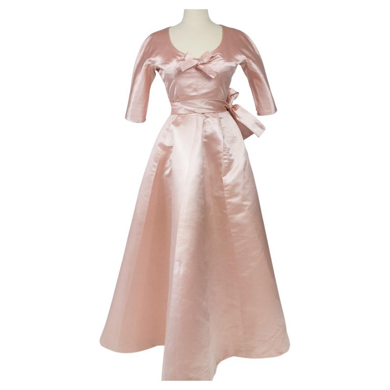 A Cristobal Balenciaga Couture Satin Ball Gown Numbered 61819 - Circa 1960  at 1stDibs