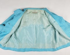 A Cristobal Balenciaga Couture, Tailored jacket in sky blue silk Circa 1960