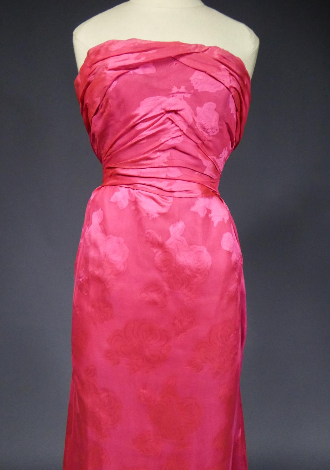 A Cristobal Balenciaga Damask Chiffon Couture Evening Dress Circa 1960 ...