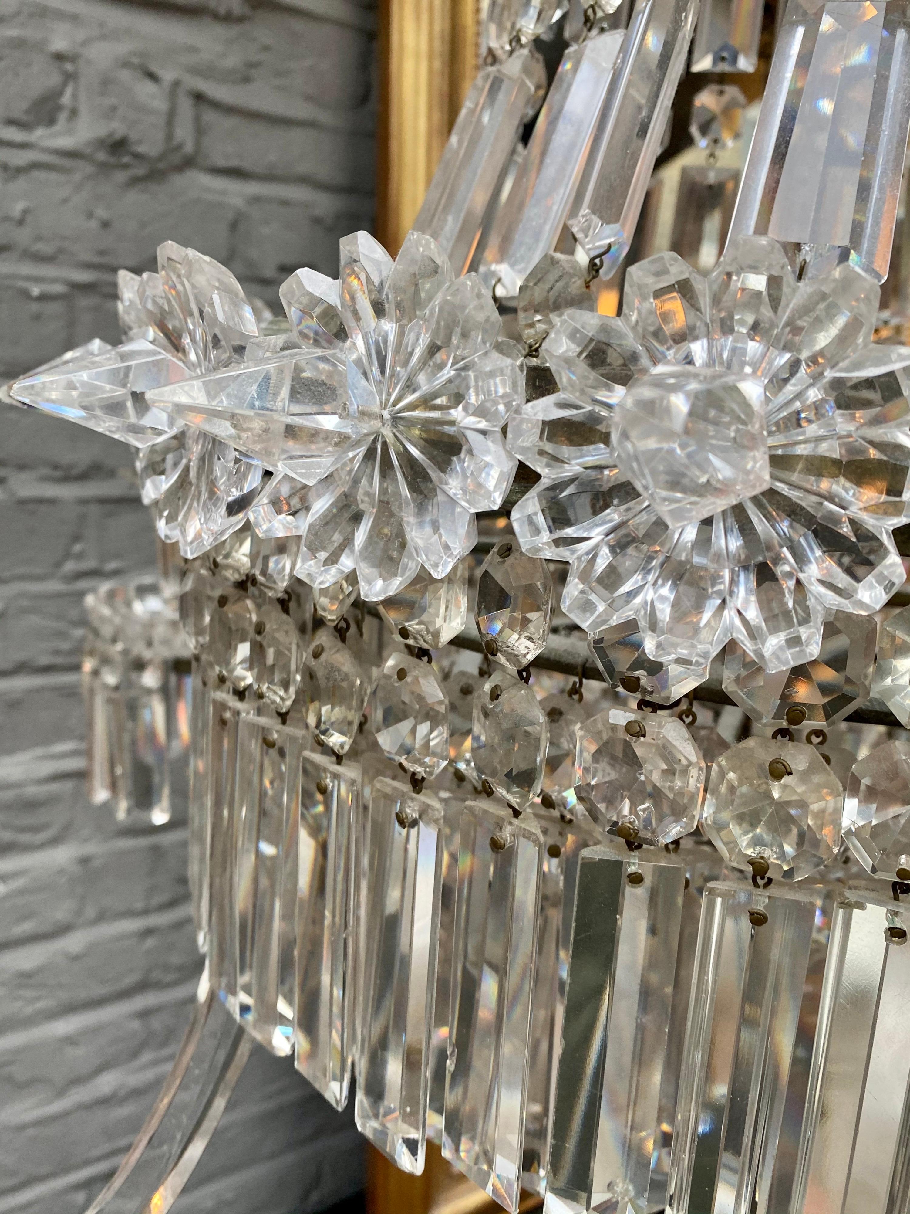 Crystal and Bronze Empire Style Chandelier 2