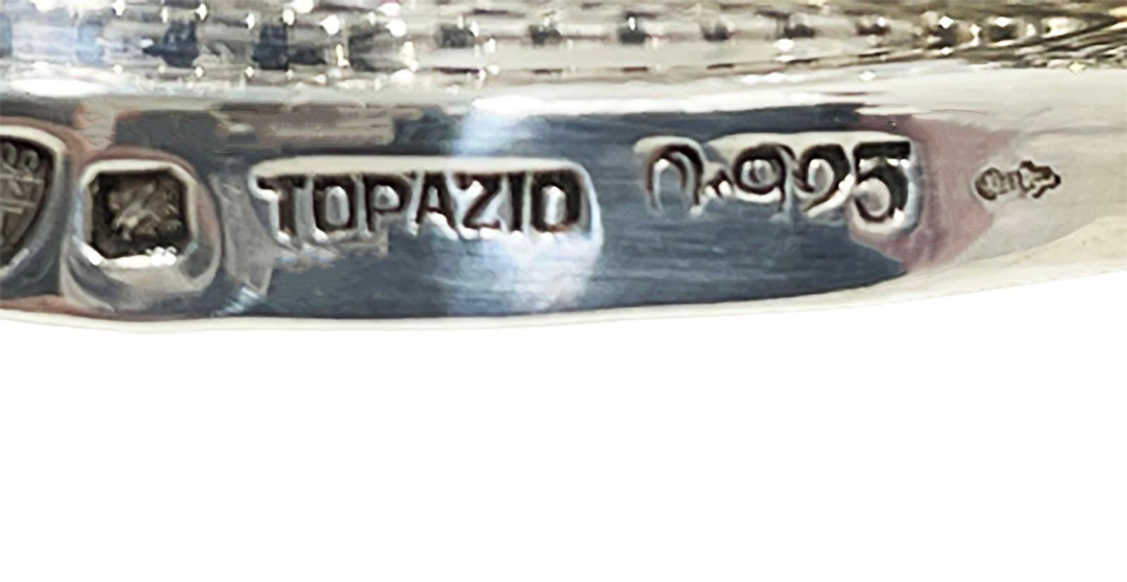 20ième siècle Set de burettes en cristal et argent par Topazio en vente