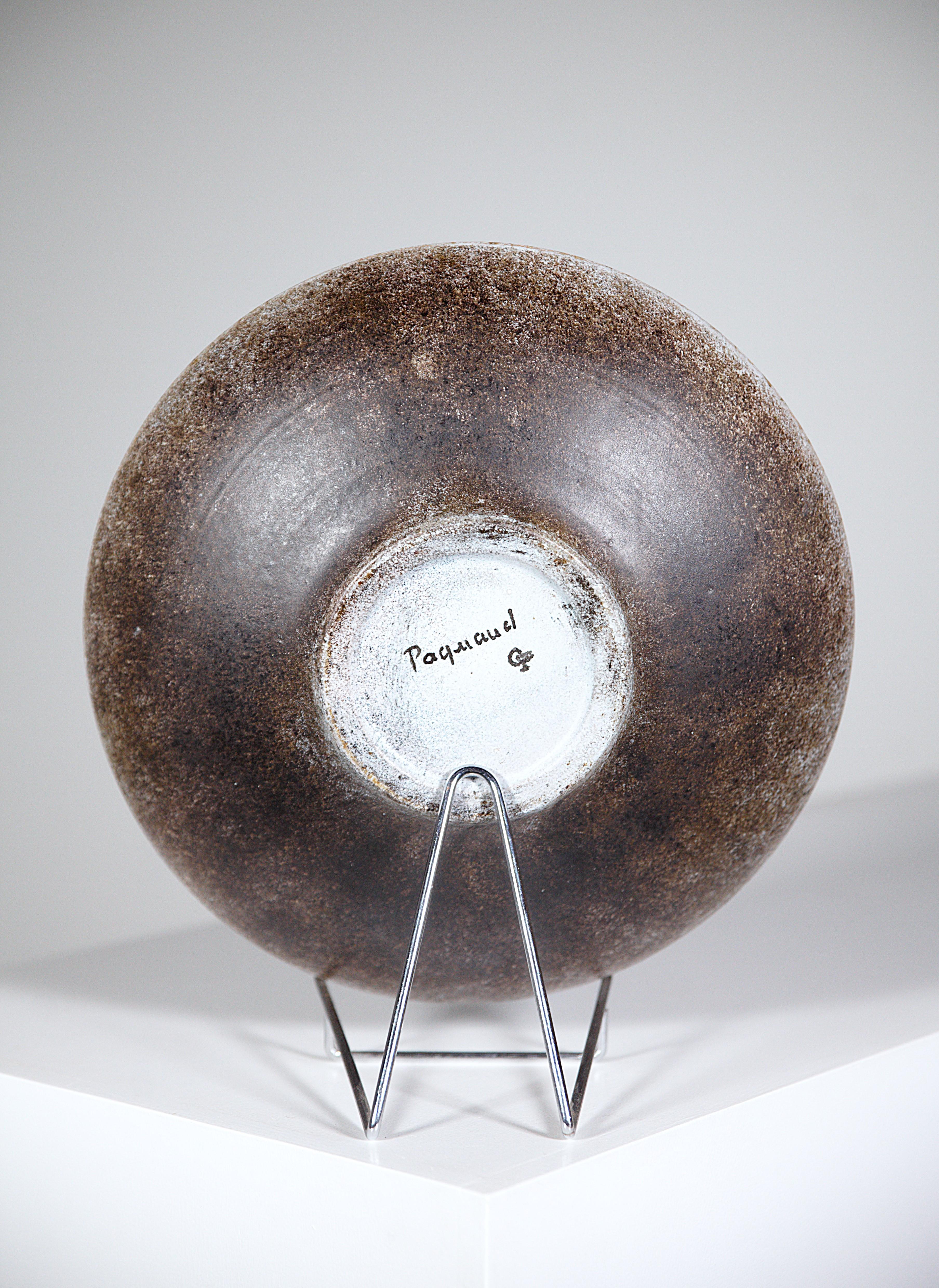 A Cubic Ceramic Plate by La Grange aux Potiers France 1970's en Bueno estado para la venta en HYÈRES, FR