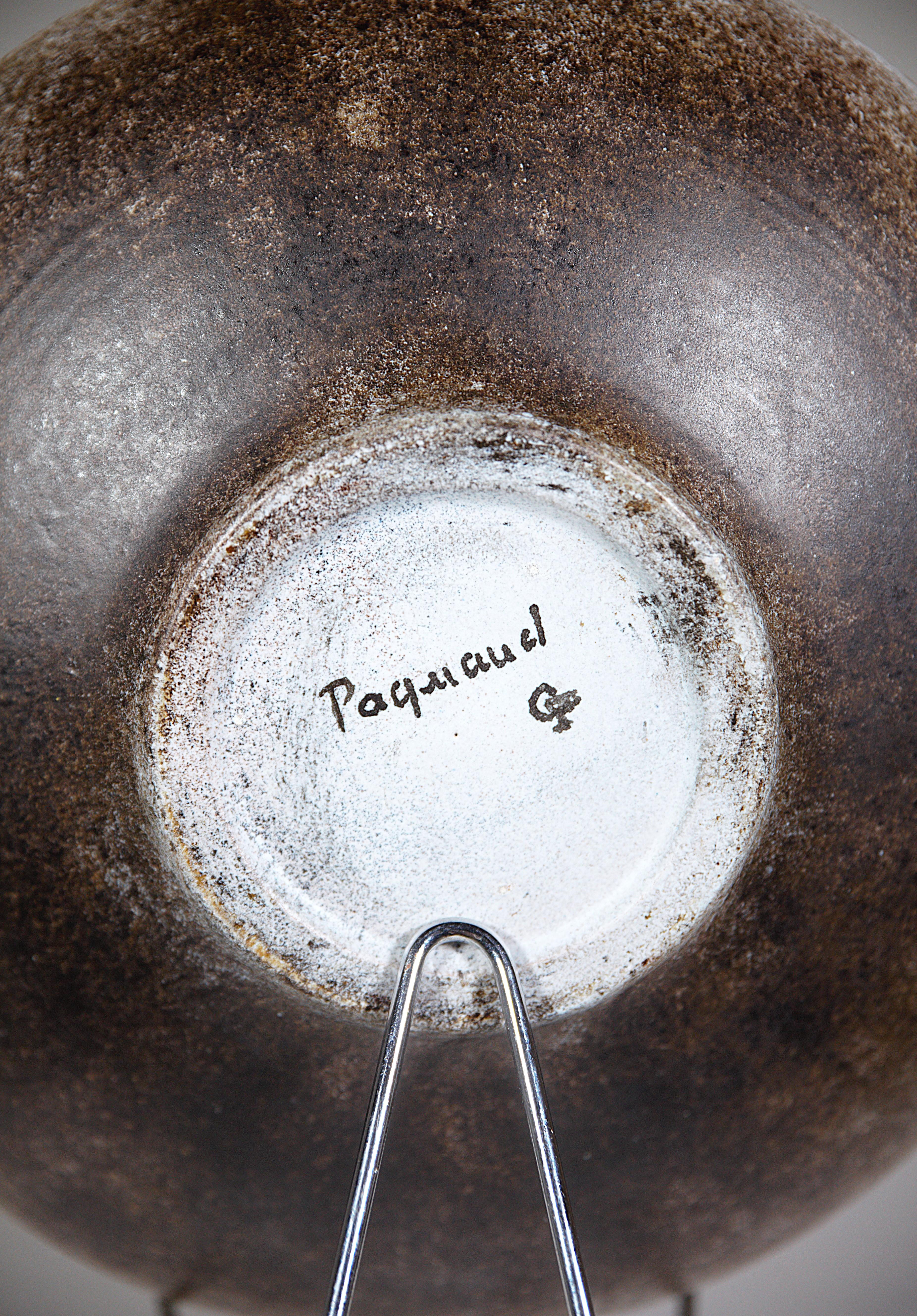 A Cubic Ceramic Plate by La Grange aux Potiers France 1970's mediados del siglo XX en venta