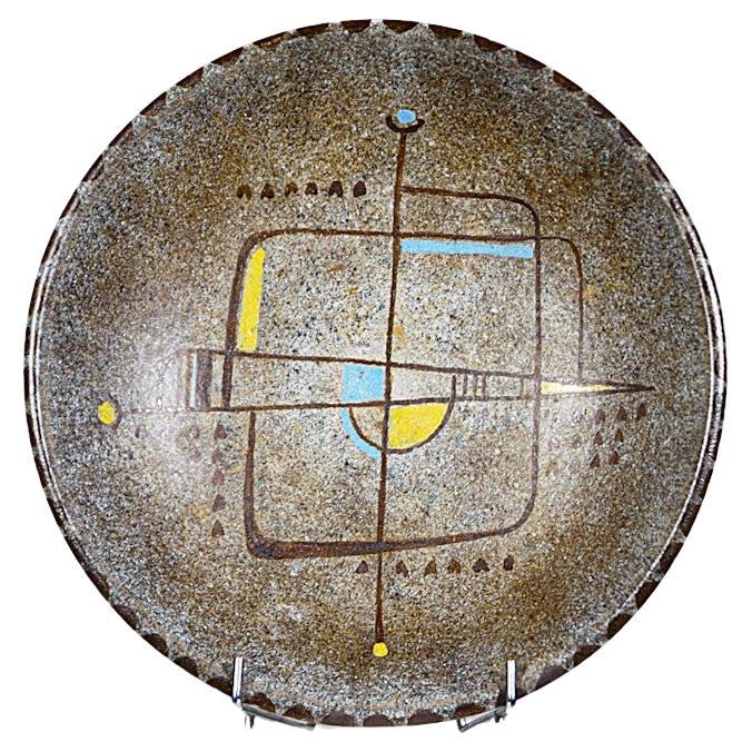 A Cubic Ceramic Plate by La Grange aux Potiers France 1970
s