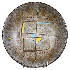 A Cubic Ceramic Plate by La Grange aux Potiers France 1970
s