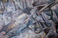 Opera cubista espressionista su tela, Europa dell'Est, 1920 ca.