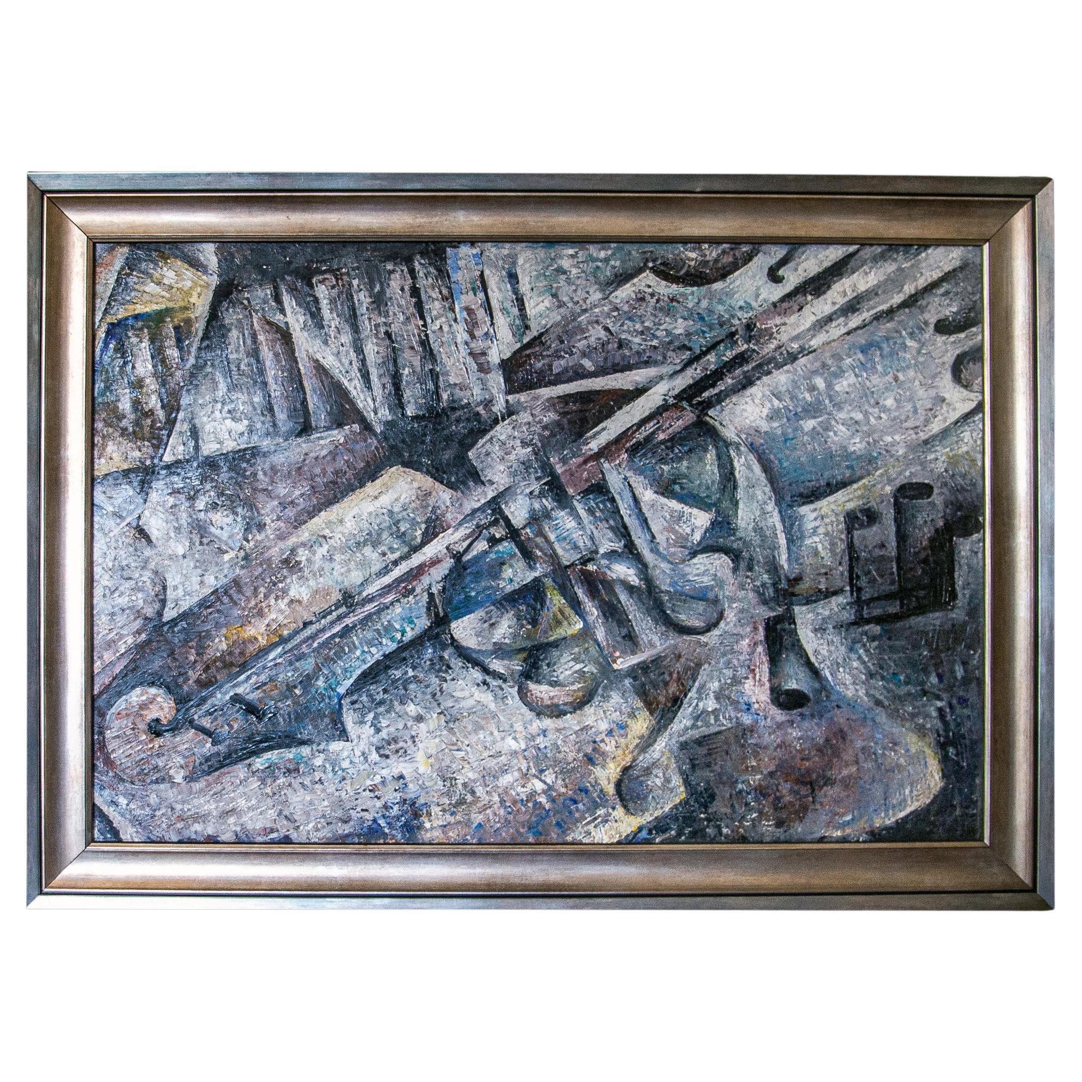 Opera cubista espressionista su tela, Europa dell'Est, 1920 ca. in vendita