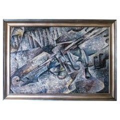A Cubist Expressionist work on canvas, Eastern European, c1920