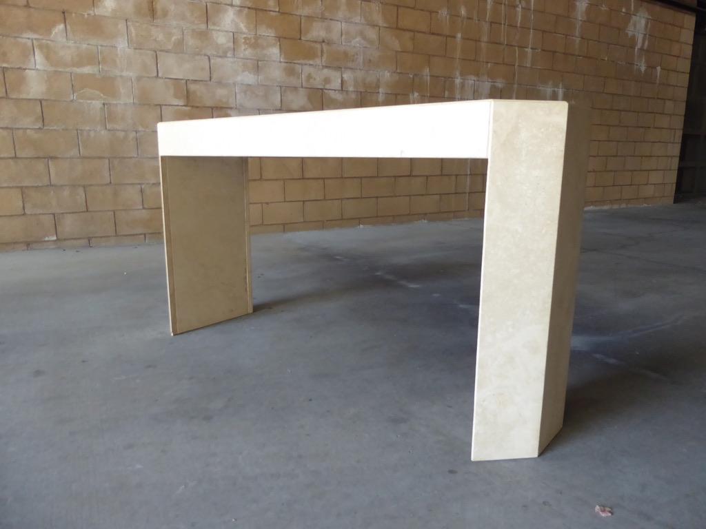 Cubist Form Travertine Console by Kreiss For Sale 2