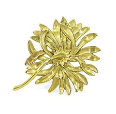 A. Cummings 18k Yellow Gold Flower Pin
