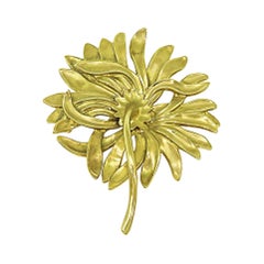 A. Cummings 18k Yellow Gold Flower Pin