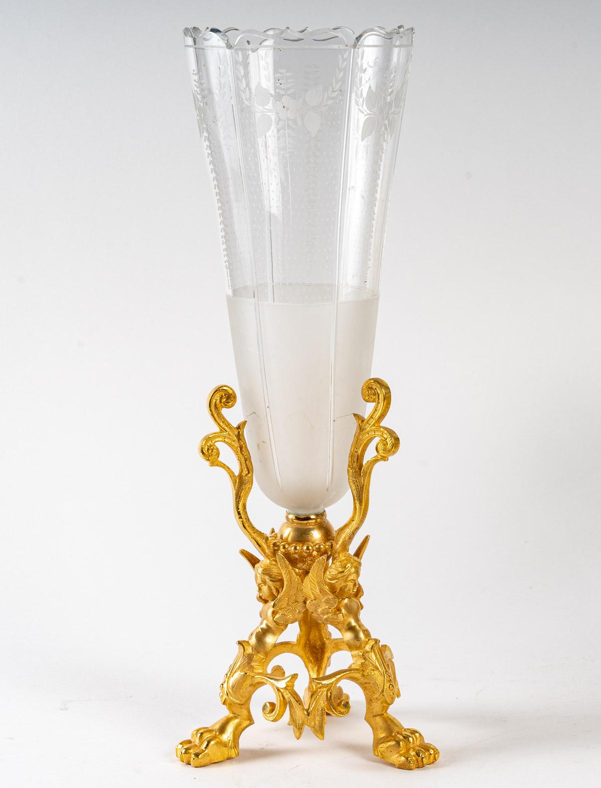 Mid-19th Century Cup and a Pair of Cornet, 19th Century