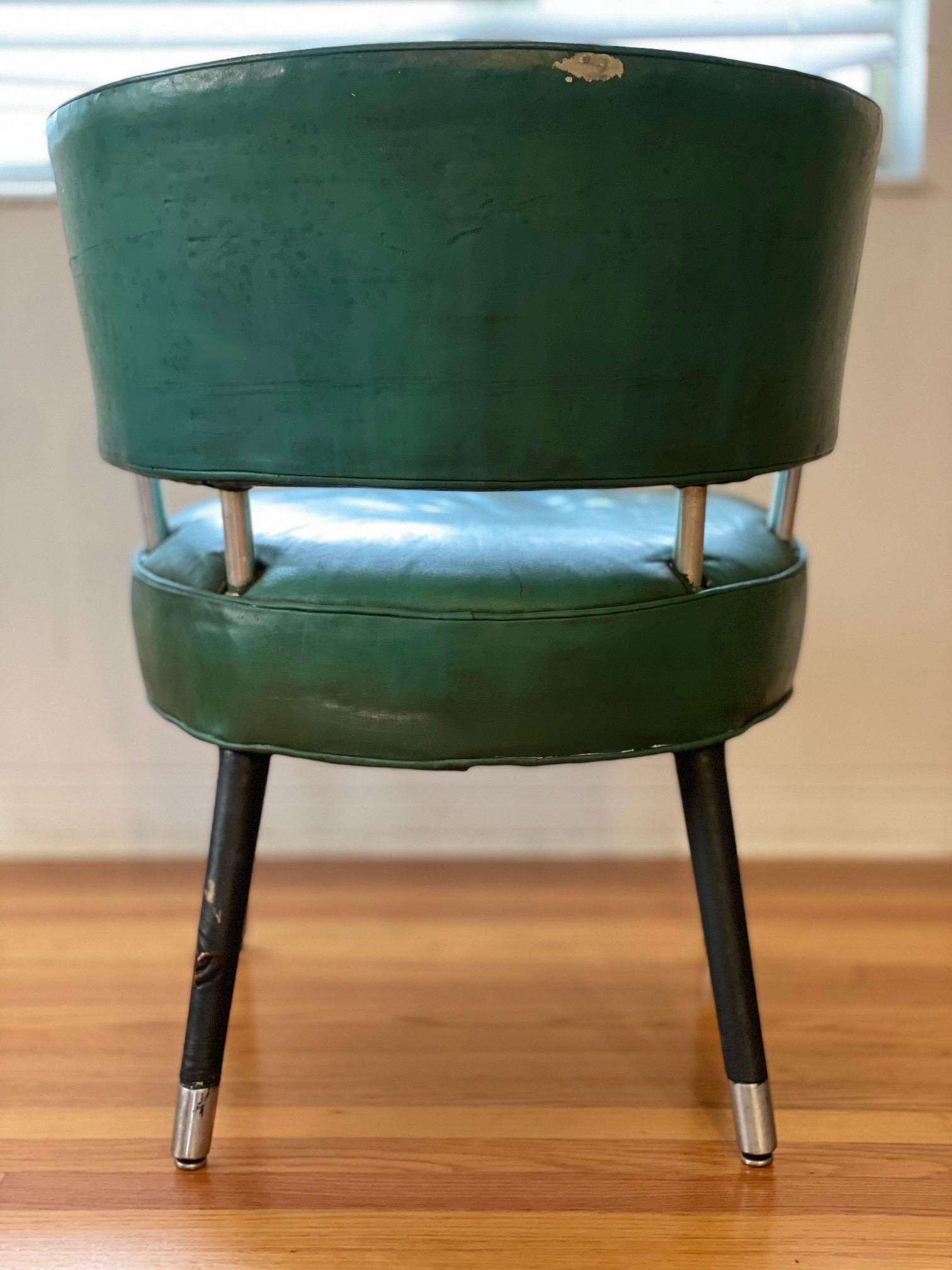 Curved Back Chair from SS United States In Fair Condition For Sale In St.Petersburg, FL