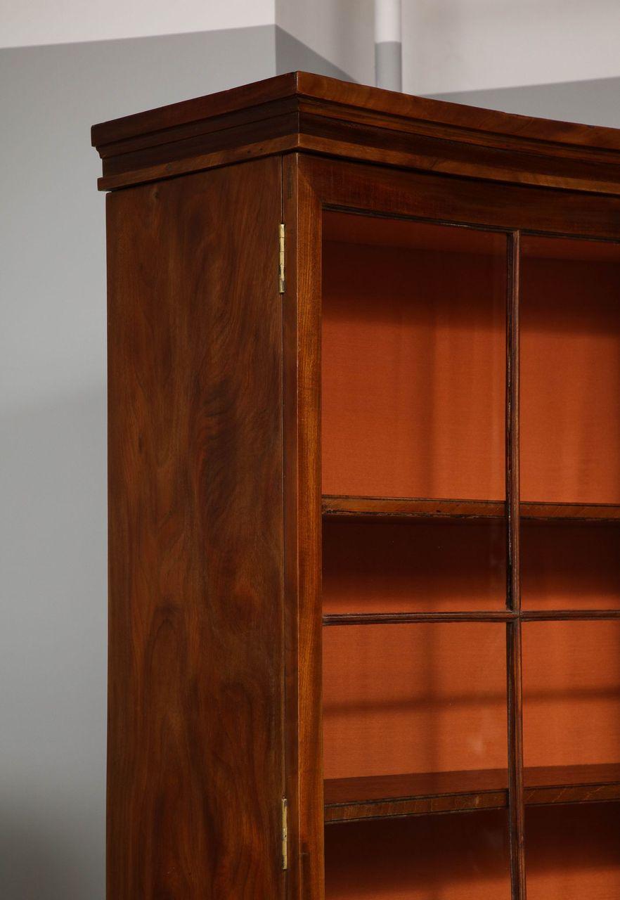 A Curved French Walnut Bibliothèque (One of Two) For Sale 5