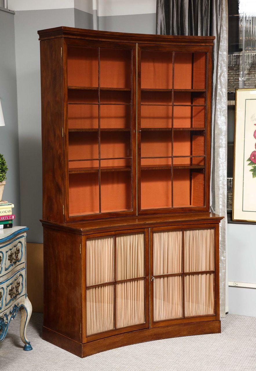 A Curved French Walnut Bibliothèque (One of Two) For Sale 9
