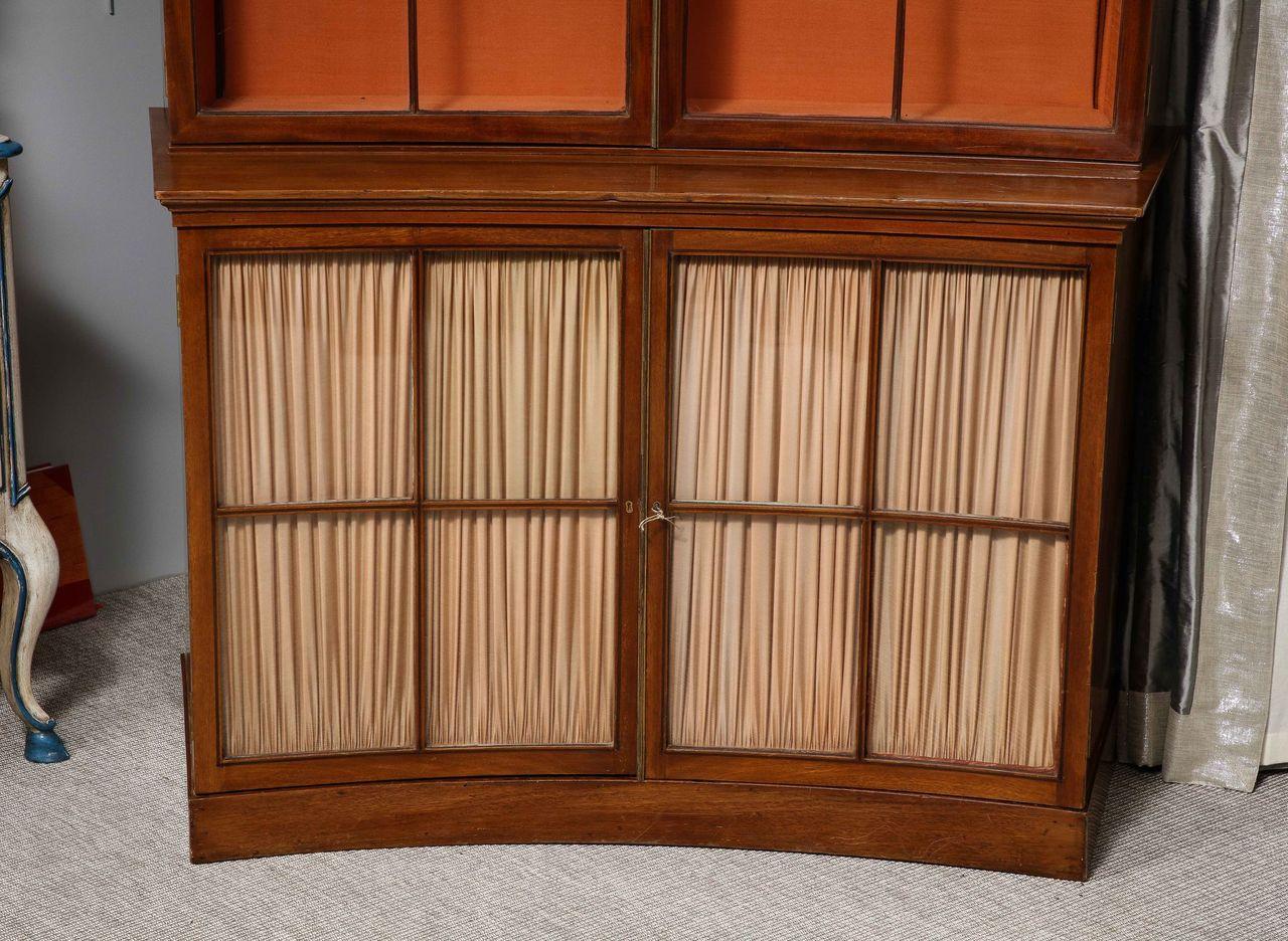 A Curved French Walnut Bibliothèque (One of Two) For Sale 10