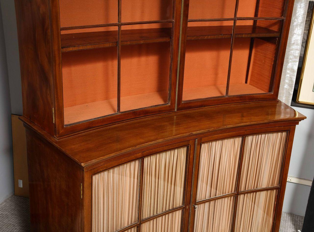A Curved French Walnut Bibliothèque (One of Two) In Good Condition For Sale In New York, NY