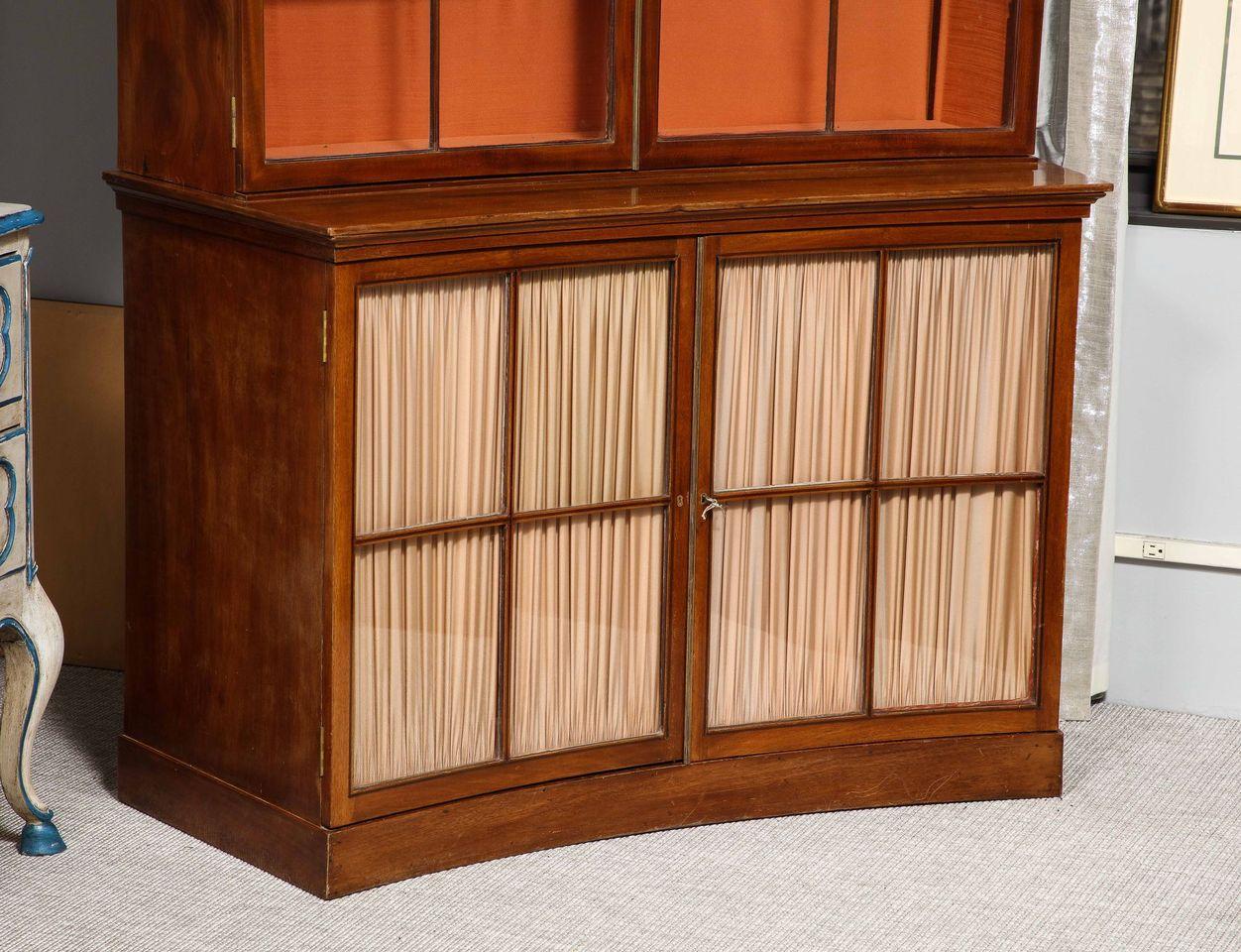 A Curved French Walnut Bibliothèque (One of Two) For Sale 1